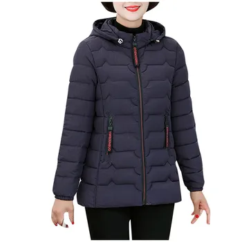 

Women Winter Coat Thick Warm Hooded Long Parka Women Zipper Winter Jacket Cotton Padded Mother's Jacket Outcoat Plus Size
