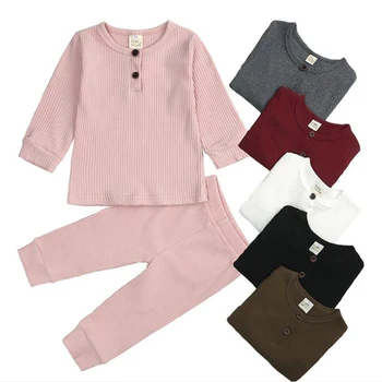 

Children Pajamas Sets Long sleeve T-shirt+Pants Toddler Baby Boys Girls Clothing Suit Autumn Winter Kids Suit Clothes Outfits