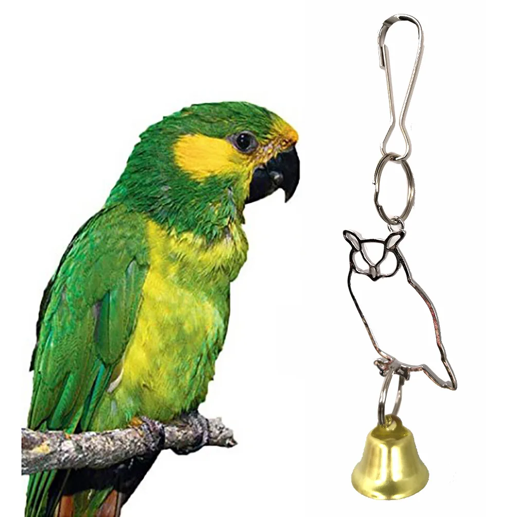 

Owl Shape Swing Bell Toy Bird Climbing Parrot Bite Chew Pet Hanging Cage Decor
