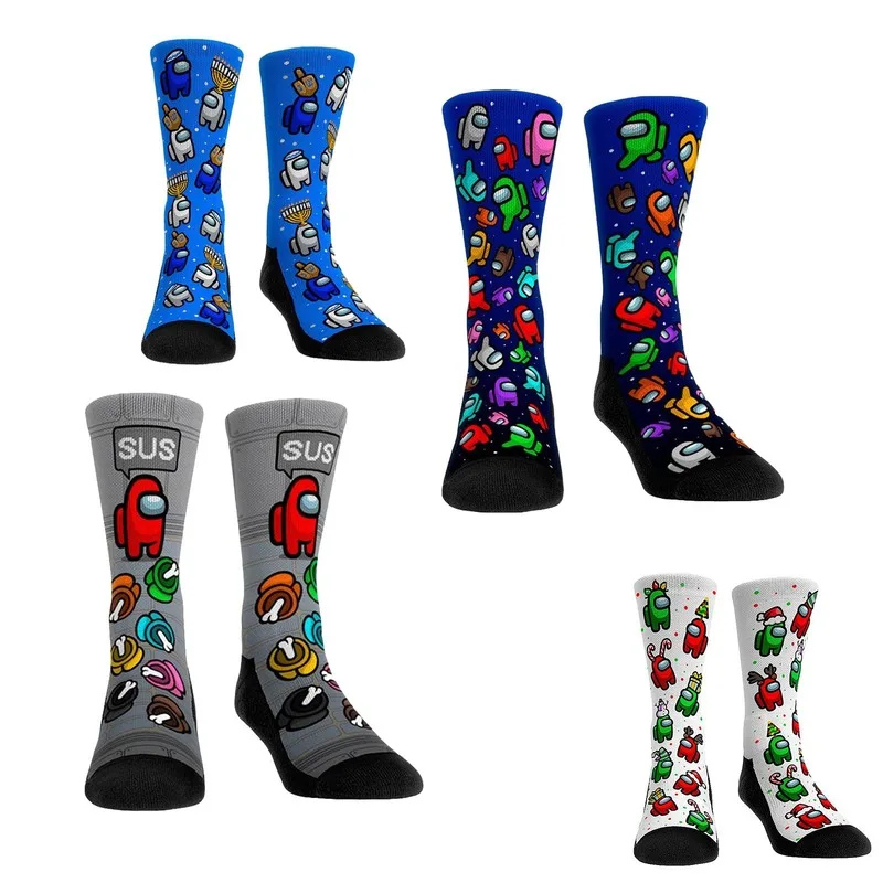 

3d Printing Men's Sock Among Us Cartoon Man's Socks Crew Space Werewolf Casual Lovers Cotton Sox Christmas Winter Calcetines