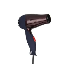 Коричневый складной фен для волос с европейской вилкой 1500 Вт мини размера, домашний электрический фен с насадкой для сбора волос с низким уровнем шума