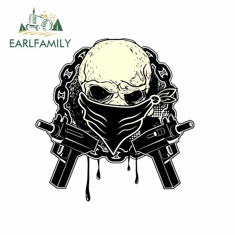 EARLFAMILY 13 см x 12 6 для черепа и двух пистолетов автомобильная наклейка s ремонта