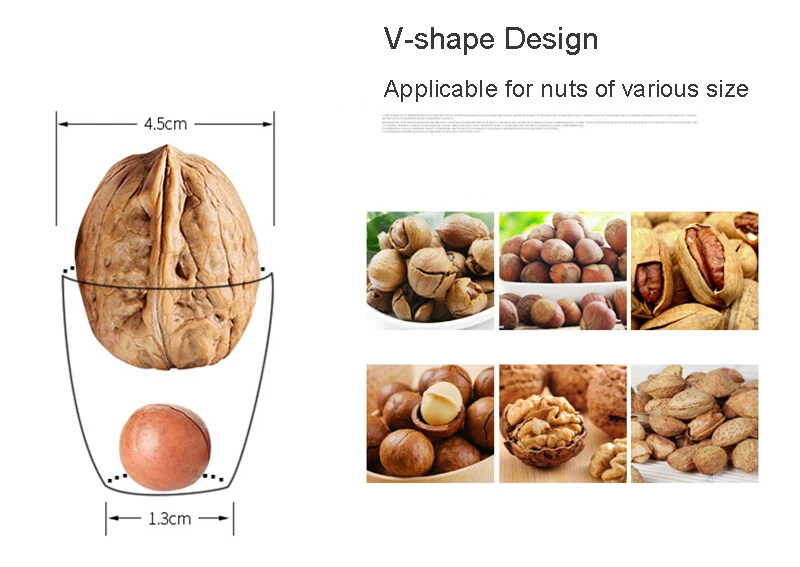 Wonderlife Aluminum Nutcracker with Four Nips Clamps Kitchen Tool Multi-Functional Nut Cracker Sheller Walnut Cracker