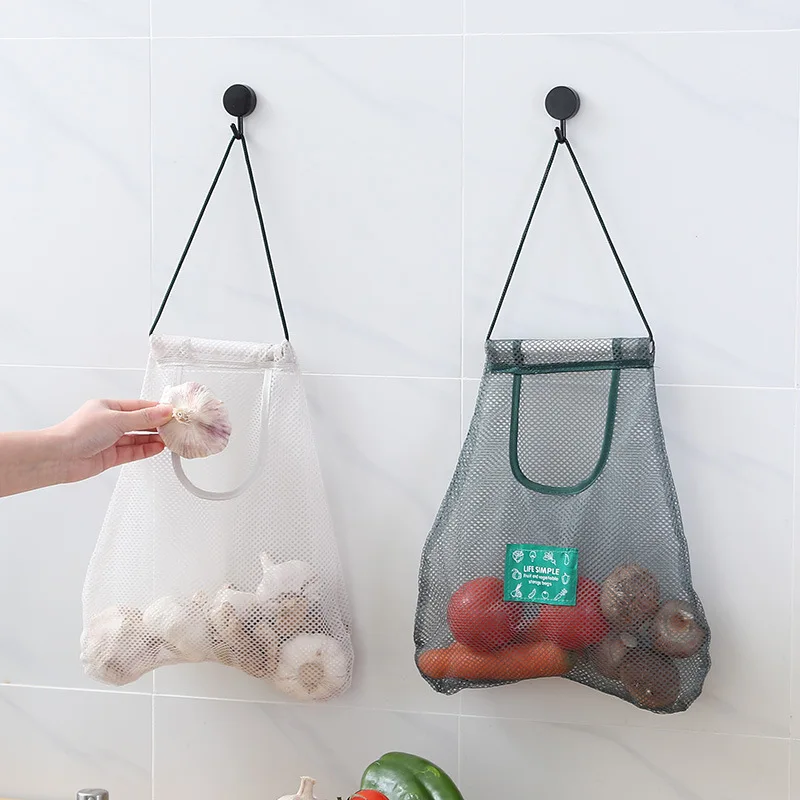 Reusable Hanging Storage Mesh Bag For Fruit Vegetable Garlic Potato Onion Bag s Reusable Hanging Storage Mesh Bag For Fruit Vegetable Garlic Potato Onion Bag s