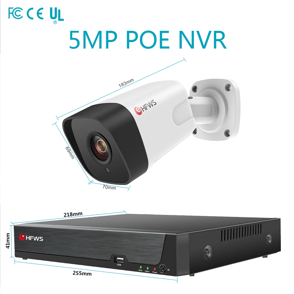 HFWVISION Surveillance camera Video cctv kit 1080P ip camera POE security camera system wifi cameras