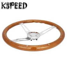 15 дюймов 38 см черный деревянный руль с заклепкой Универсальный Винтажный Классический Деревянный Автомобильный руль с хромированной спицей