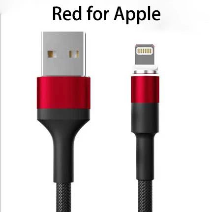 Red Alppe Cable 360 градусов Поворот круговая Магнитный строка данных для iPhone X 8 7 6 Plus& кабель Micro USB и кабель Тип usb-C кабель с разъемом usb-c - Цвет: Red Alppe Cable