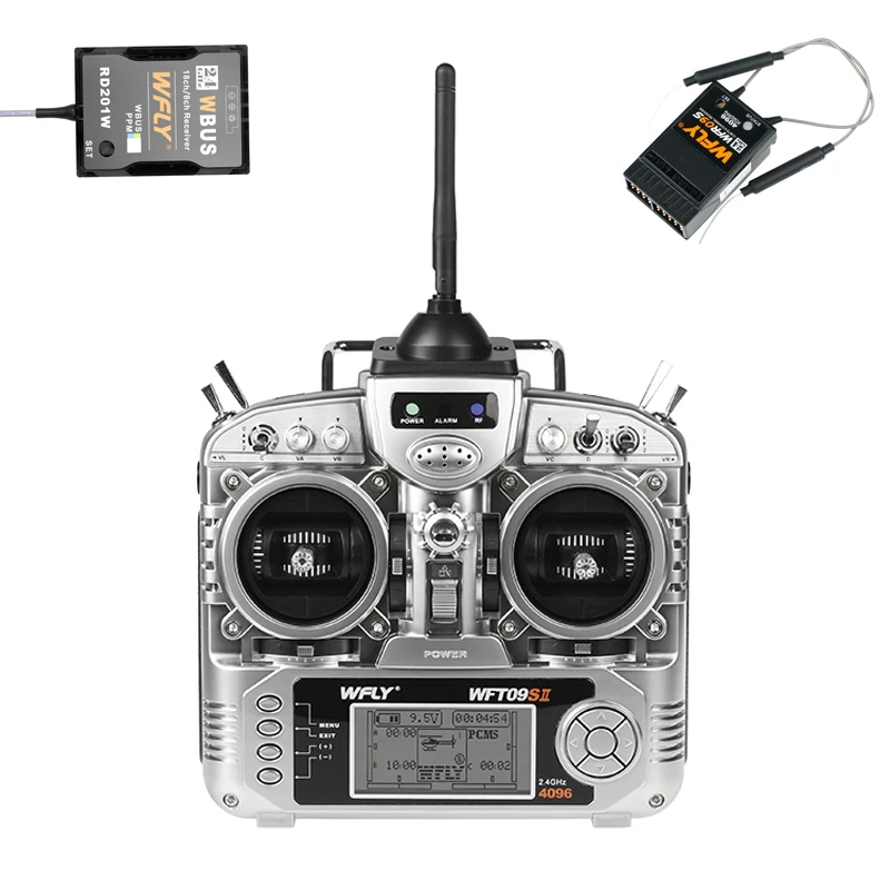 RC Controller WFLY RC Radio Receiver WFT09SII WFR09S 2.4Ghz 9ch RC Transmitter and Receiver 1 +2 SBUS Receiver RD201W PPM Jet