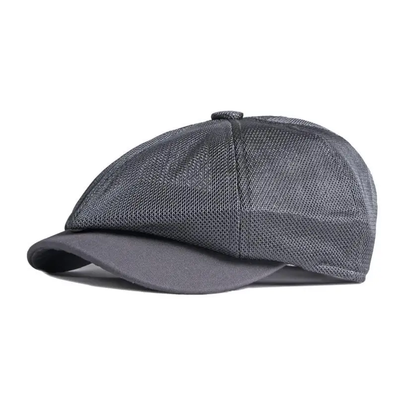 black beret for men 2021 Acrylic the Spring Summer solid color mesh Newsboy Caps Flat Peaked Cap Men and Women Painter Beret Hats 03 men's wool berets for sale