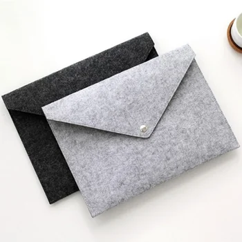 

1PC Simple Solid A4 Big Capacity Document Bag Business Briefcase File Folders Chemical Felt Filing Products 3 Colors