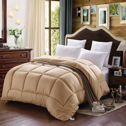 

CF High Grade Home Bedding Warm Blanket Winter Comforter Pure Color Style Thicken Duvet 100% Washed Cotton Soft Quilt 220*240cm