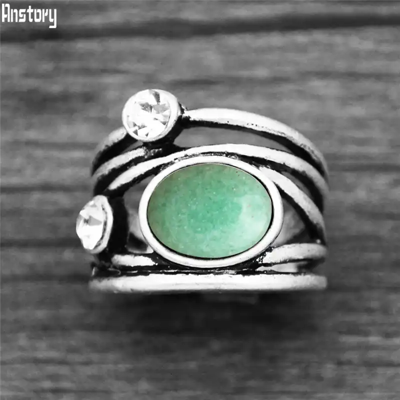 Natural quartzo lapis jades ametistas planta anéis para womem vintage moda feminino anel