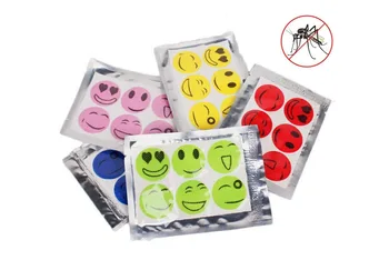 

Newest MoskiPatch Mosquito Smiling Face Bugs Repellent Natural Non Toxic Pure Patch Stickers Drive Repeller Summer Home Supply