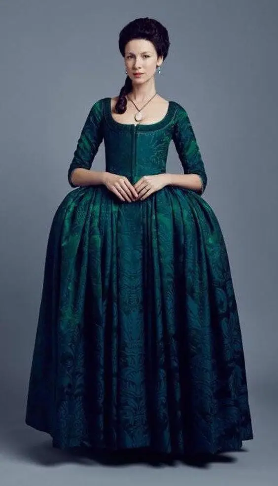 Outlander, платье для косплея Клэр, костюм Клэр, платье, грузинское, 18 век, платье с открытой спиной, платье-суд на день