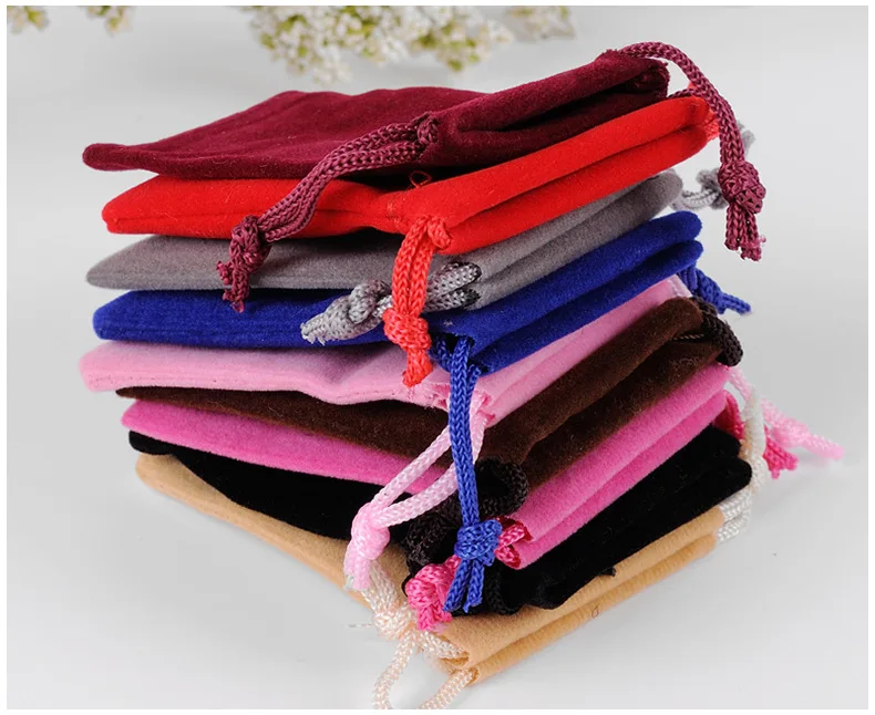 50pcs/lot 10x12cm Velvet Gift Bags Drawstring Pouch For Packing Wedding Party Things Jewelry Gift Bag Supply Can Custom Logo