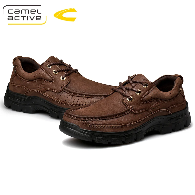 Camel Active New Genuine Leather Men's Shoes Tooling Fashion Outdoor Casual Shoes Cowhide Rhubarb Shoes Man Quality Boots