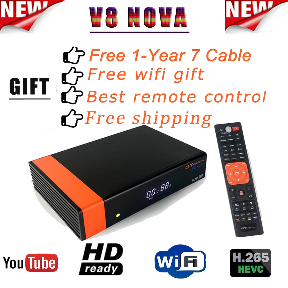 

2020 GTMEDIA V8 Honor DVB-S2 Freesat Satellite TV Receiver FTA Decoder Support PowerVu Biss Key Newca CCCAM Youtube IPTV