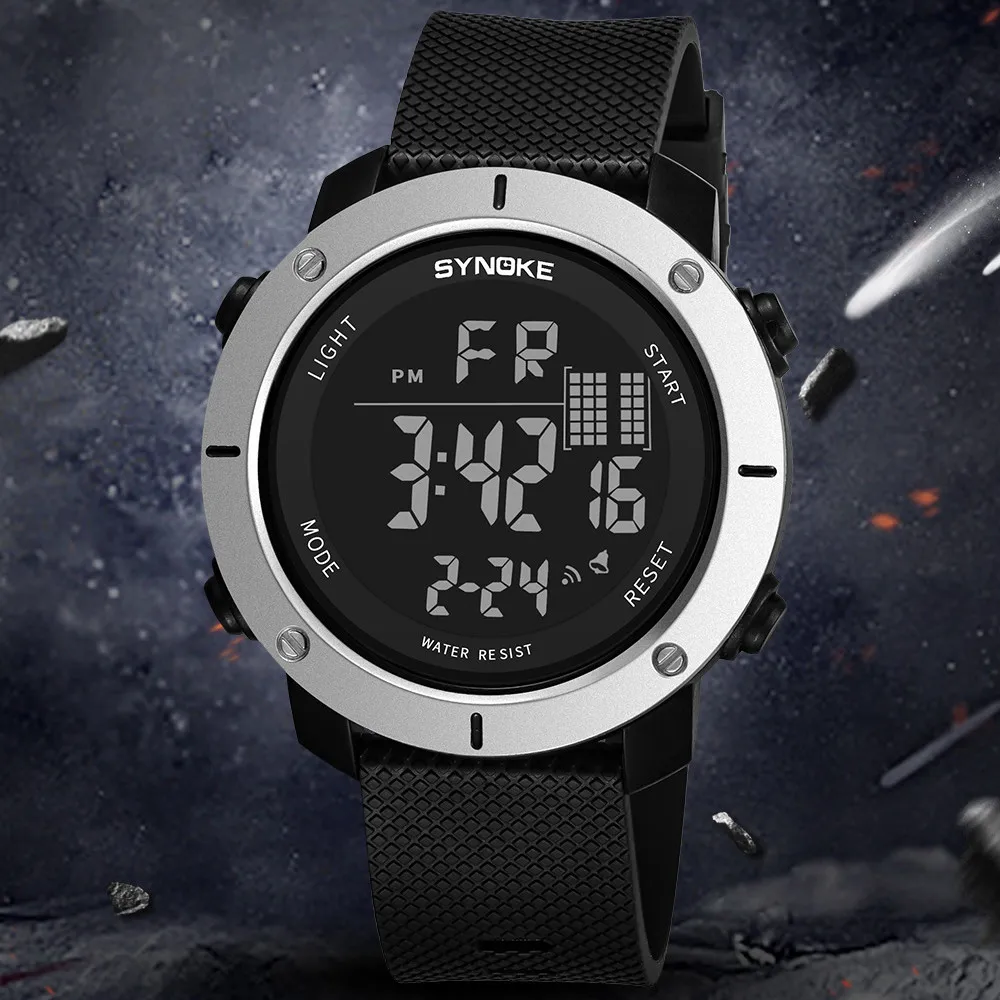 SYNOKE многофункциональные 50 м водонепроницаемые военные спортивные часы светодиодный цифровые часы двойного действия светящиеся часы relogio masculino Q