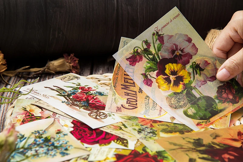 12 шт./компл. Винтаж цветы калька Бумага шаблон пакет для Скрапбукинг Happy planner изготовления открыток мусор журнал проекта