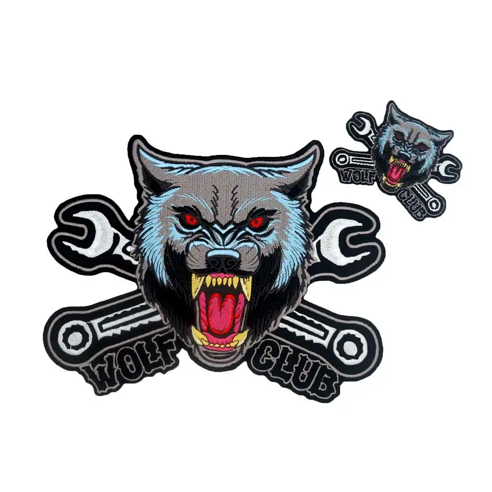 Большая вышитая подложка WOLF CLUB BEAR панковские байкерские нашивки наклейки для