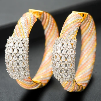 

GODKI 54mm Luxury Big Statement Hoop Earrings For Women Cubic Zirconia Wedding DUBAI Earrings Jewelry Accessories 2019