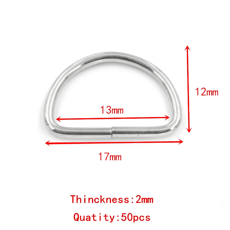 1, 10 штук в упаковке/13/16/20/25/33/38,5/53 мм полукруглый кольцо в виде буквы D брелок круглый брелок подходящая фурнитура, самодельный брелок Кольца Аксессуары - Цвет: 13mm X 50pcs