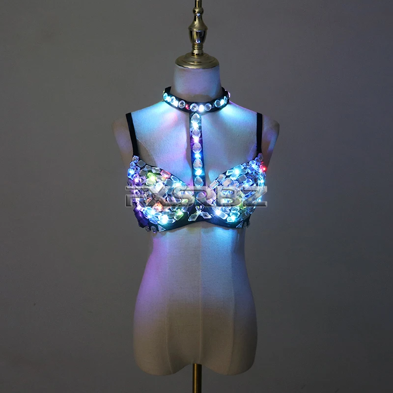 Pixel LED Bra Discolored Sexy Underwear Party Dress Belly Dance