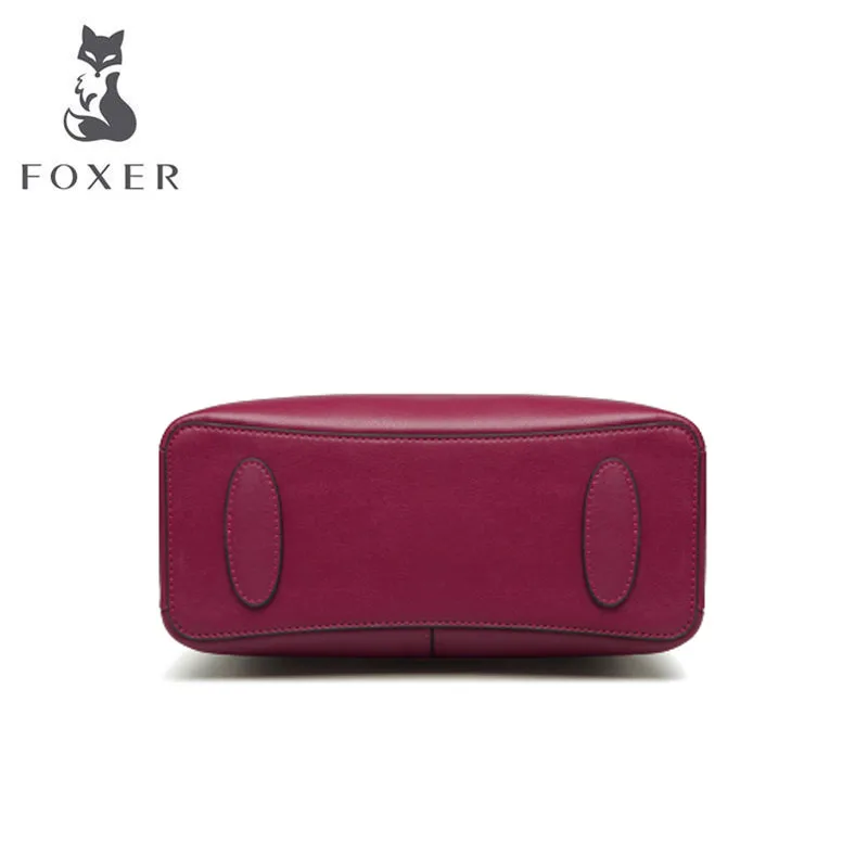 FOXER, женская кожаная сумка, дизайнерские сумки, известный бренд, женские сумки, новинка, роскошные сумки, женские сумки, сумка-тоут, модная сумка из воловьей кожи
