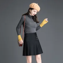 Новая модная женская юбка Корейская версия юбка западный стиль Регулируемая высокая талия женщина с широкой плиссированной юбкой