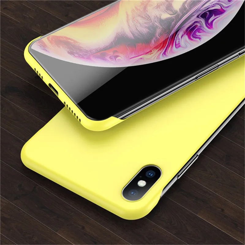 Ультра тонкий Скраб Жесткий ПК Бескаркасный чехол для телефона iphone 6 6S 7 8 Plus XR X XS Max