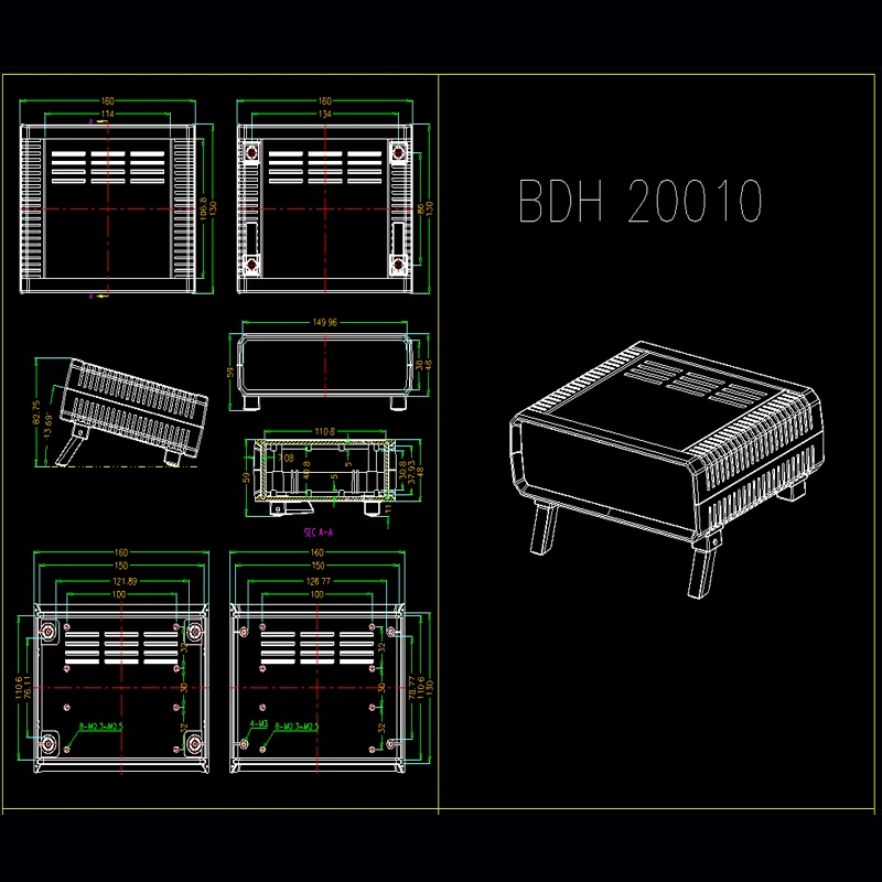 Kunststoff-Elektronikbox, ABS-Anschlussdose, Kunststoffgehäuse, DIY-Instrumentengehäuse, individueller Verteilerkasten, 160 x 130 x 48 mm – Detail 7