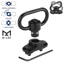 Tático M LOK qd sling caça giratória montagem adaptador acessório para liberação rápida mlok handguard picatinny ferroviário arma acessórios