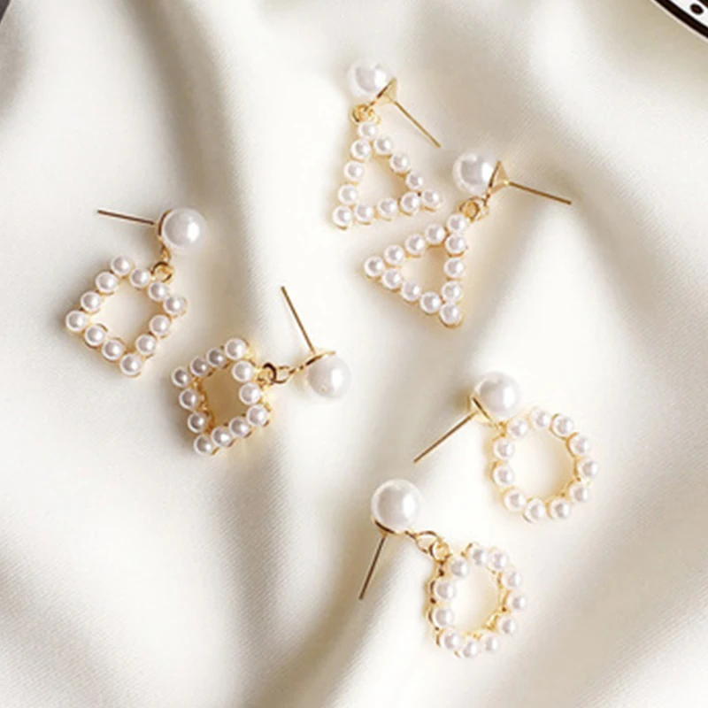 Серьги OIONINOS с жемчугом для женщин золотистые белые серьги подвески висячие