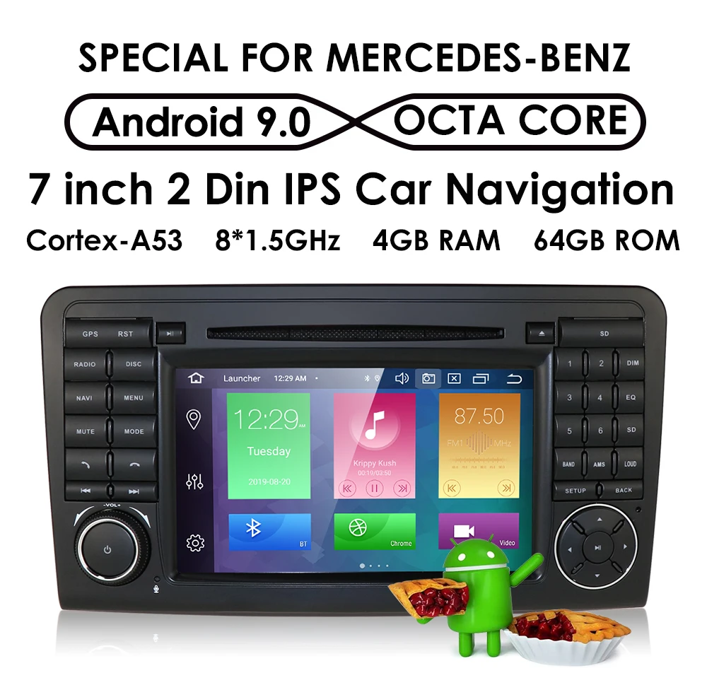 2 Din 8 OctaCore Android 8,0 PX5 dvd-плеер автомобиля для Mercedes Benz класс GL ml W164 ML350 ML500 X164 GL320 4G Оперативная память 4 GWIFI gps радио