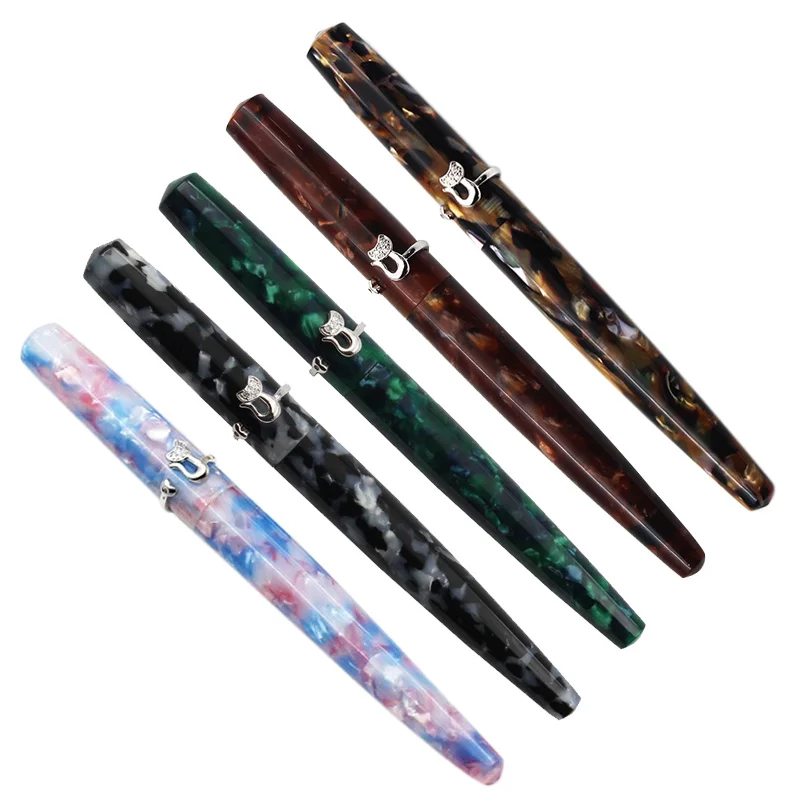 Новая цветная авторучка из нержавеющей стали с металлическим кольцом в виде кота