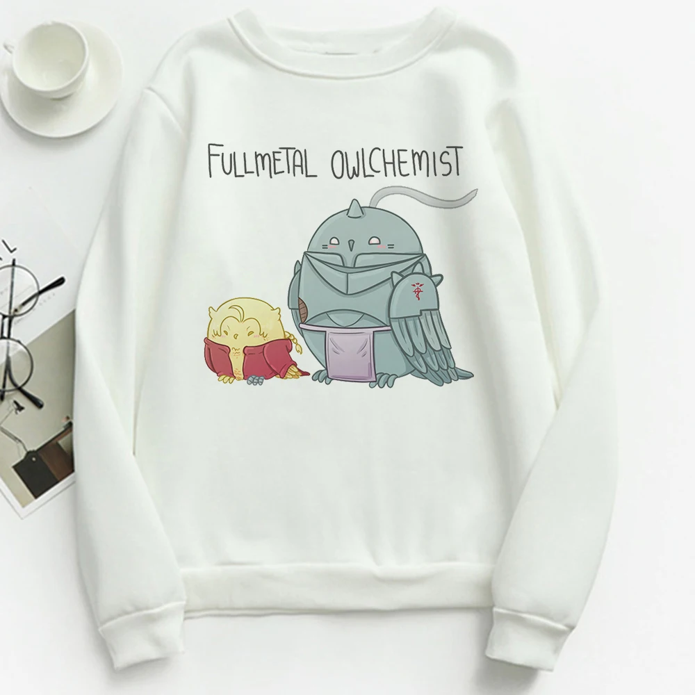 

FULLMETAL OWLCHEMIST Printed Hoodies Women Graphic Harajuku Cartoon Fashion Sweatshirt Personality Japanese Anime Clothing
