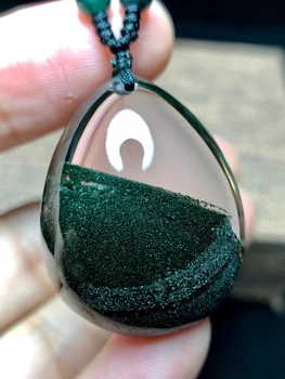 

Natural Green Phantom Quartz Water Drop Pendant 31x25x13mm Women Man Necklace Jewelry Certificate AAAAA