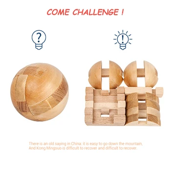 

2020 Adults Kids Educational Toy New Design IQ Brain Teaser Wood Interlocking Kong Ming Luban Lock 3D Puzzle Game Play as Gift