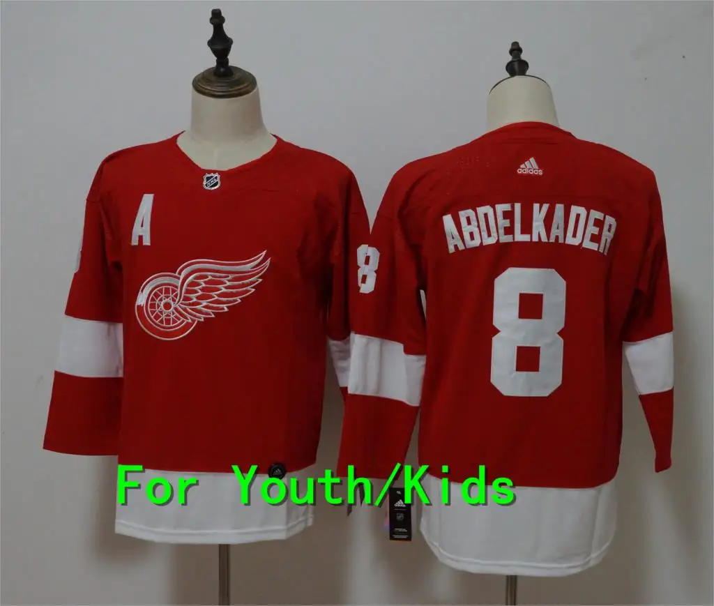 Молодежная вышивка прошитая Детройт Красный#71 Dylan Larkin 40 Henrik Zetterberg 14 Gustav Nyquist 8 Джастин Абделькадер Дети Джерси
