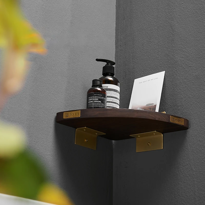 Черный орех дерево ванная комната штатив простой угловой стеллаж для хранения| |