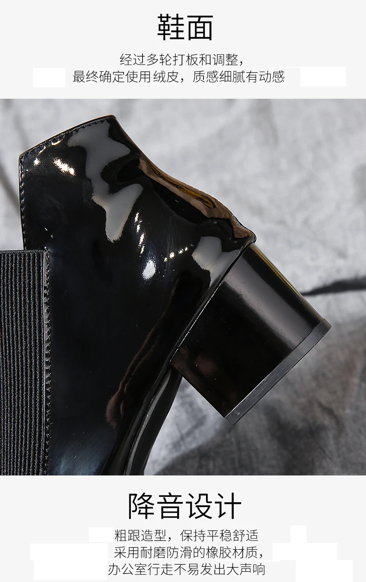 Ботинки «Челси» на массивном каблуке; женские резиновые ботинки на платформе; обувь с острым носком; женские ботинки; коллекция года; женские резиновые ботильоны со шнуровкой и острым носком