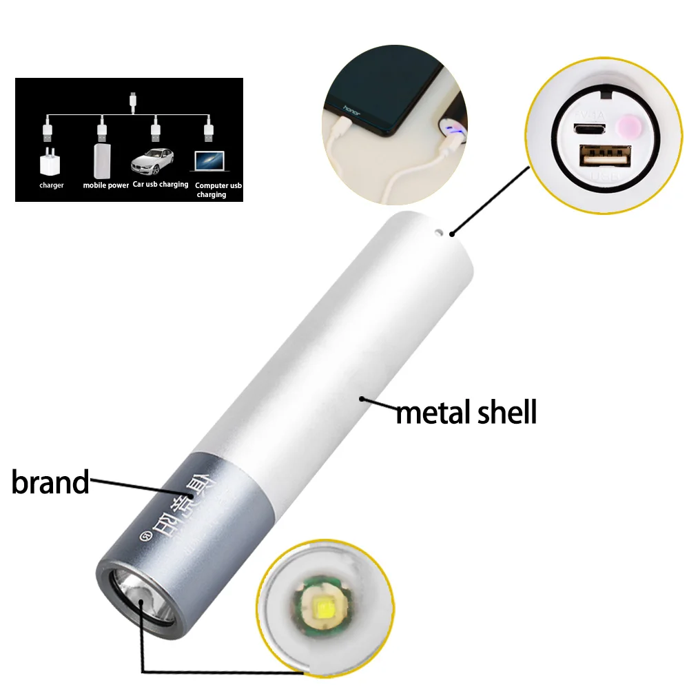 

USB Rechargeable Flashlight 5 Mode Tactical Flashlight Outdoor Camping Adventure Portable LED Flashlight