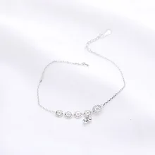 Летний Ретро Медные монеты S925 прекрасный серебряный ножной браслет женские новые продукты Европа и Америка нация колокол ножной браслет аксессуары