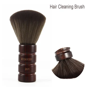 

Barber Hair Cleaning Brush Salon Hairdressing Hair Sweep Soft Wool Hairbrush Peach Wood Handle Face And Neck Duster Brush