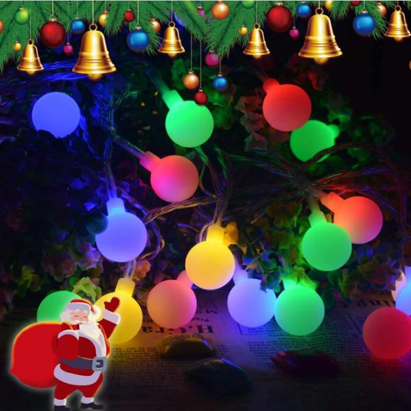 3m 6m 10m Fairy Garland Led Ball String Lights Waterproof For Christmas Tree Wedding Home Indoor Decoration Battery Powered | Освещение