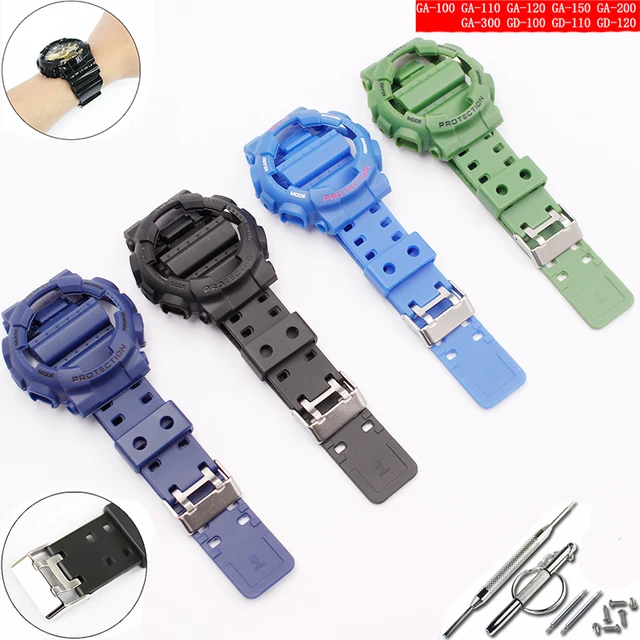 US $10.45 Watch accessories for Casio resin strap G-SHOCK GA GLS GD 110 100 120 pin buckle 16mm men's and wom