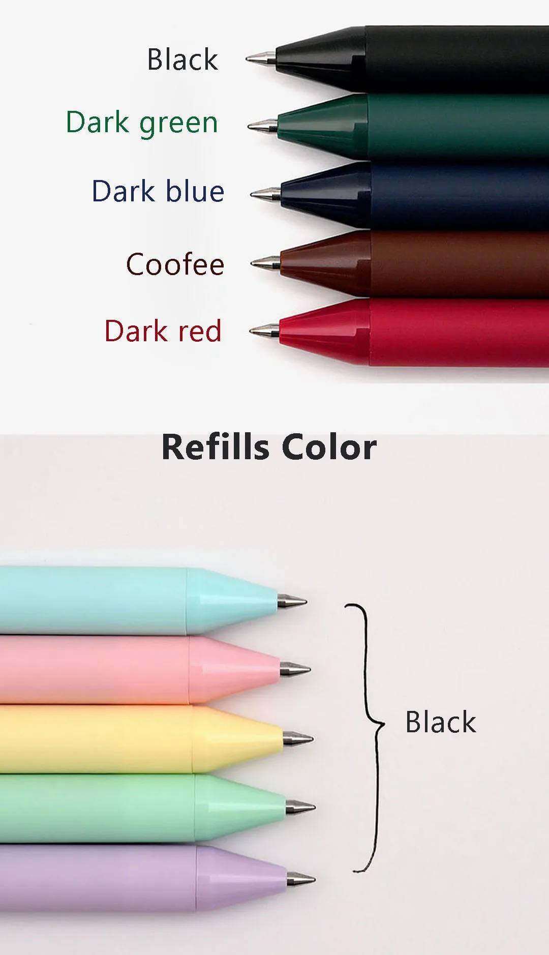 5 шт./упак. Xiaomi KACO Ручка гелевая ручка 0,5 мм вместимость гладкая чернила прочная подставка 5 цветов Винтаж Цвет макарон
