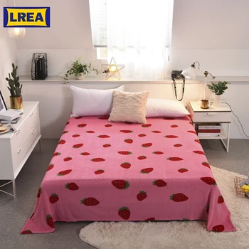 

LREA classic red strawberry coral fleece blanket плед for bedding or sofa travel be usd throw Autumn and the summer