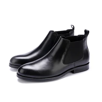 

Ankle Leather Boots Botines Hombre Leather Boots Shoes Work Shoes 44 Bota Masculina Round Toe Botas Hombre Black Brown Rubber