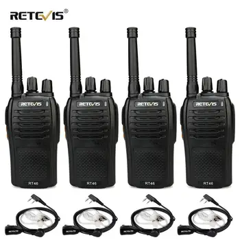 

RETEVIS RT46 Walkie Talkie 4pcs PMR Radio PMR446/FRS Portable Two Way Radio VOX Micro-USB Charging Li-ion (or AA) Battery Radio